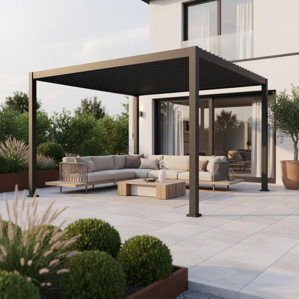 Pergola PERGOLA BASIC 300X360CM - antracitová, Basics, kov (360/240/300cm) - Gardenson