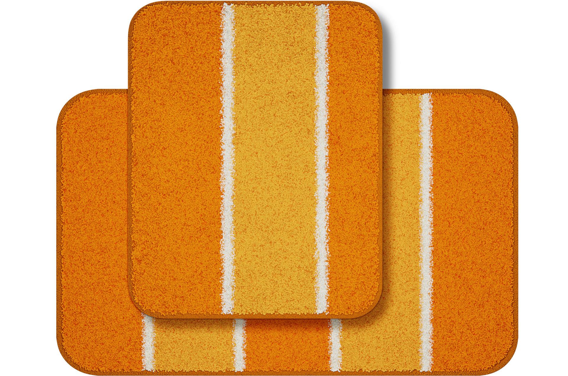 Bademattenset Waymore 2er Set - Orange, Basics, Textil (50x80/40x50cm) - Grund