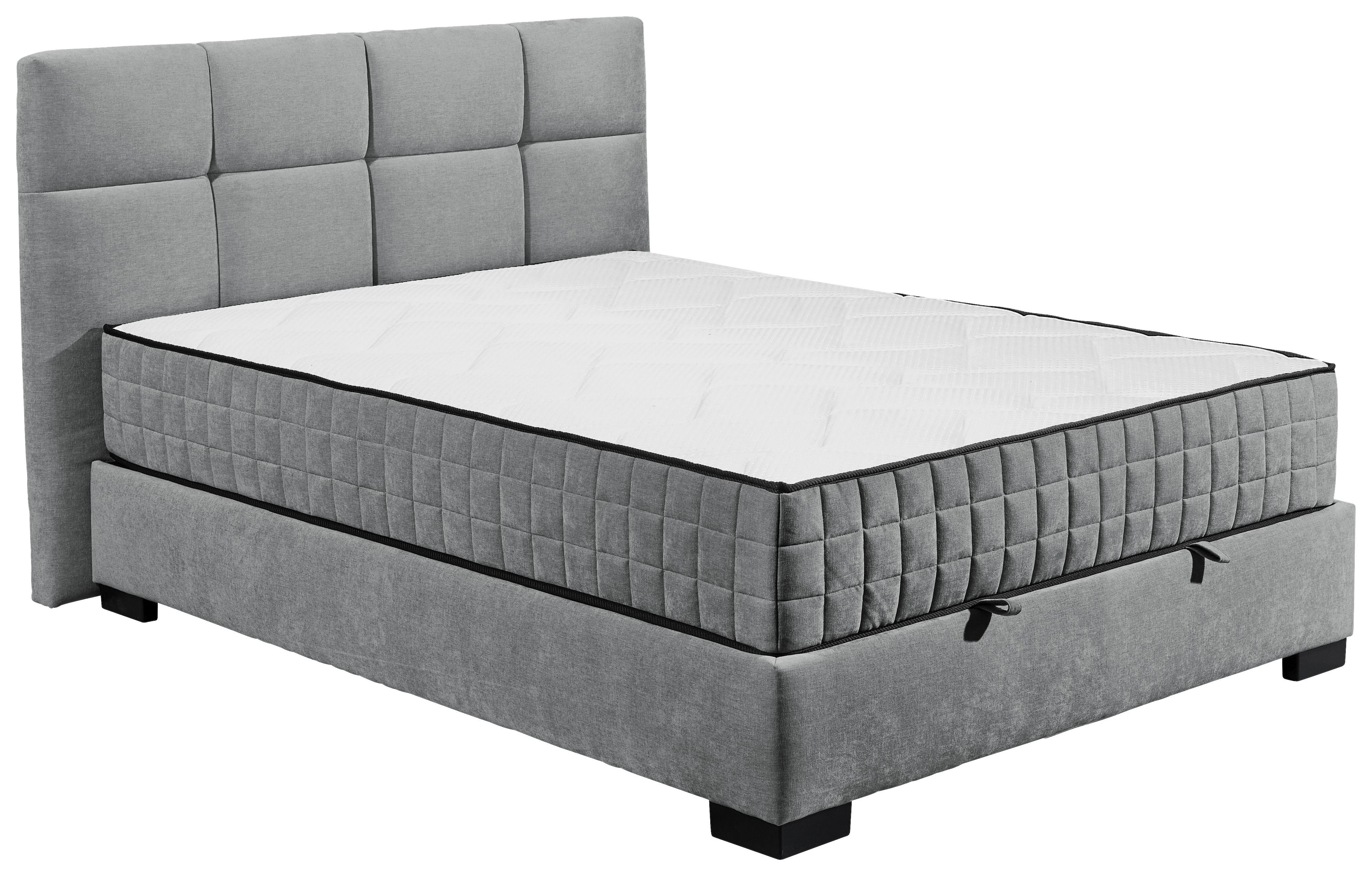 Boxbett Nagol A - Anthrazit/Schwarz, MODERN, Holzwerkstoff/Textil (140/200cm) - MID.YOU