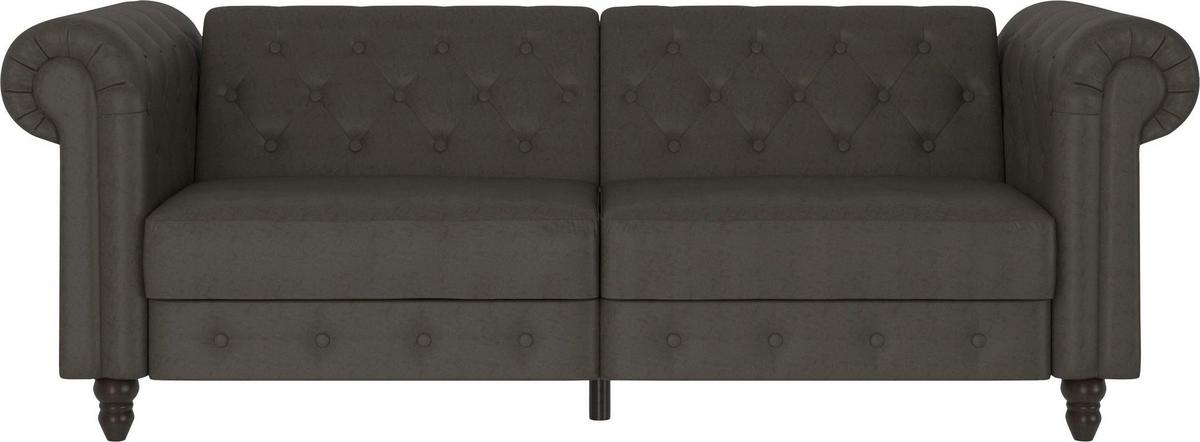 Schlafsofa Firenze Anthrazit, mit Schlaffunktion - Anthrazit/Schwarz, Basics, Textil (236/83/87cm) - Livetastic