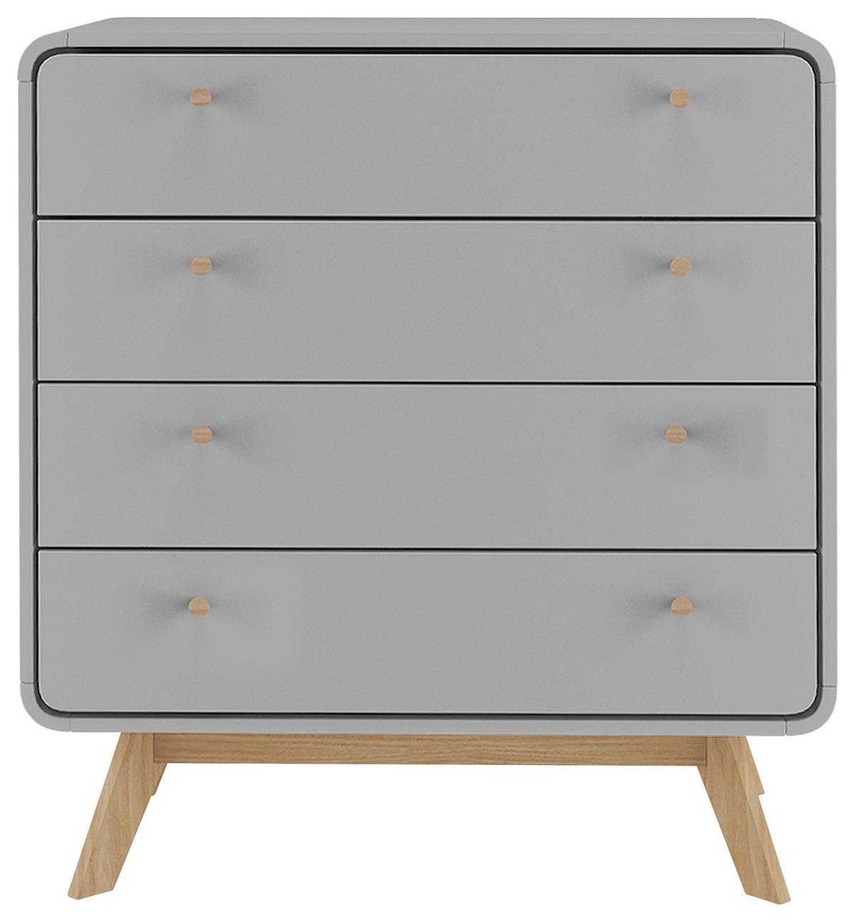 Kommode Cassie Grau 80 cm - Eichefarben/Grau, Design, Holzwerkstoff (80/88/39cm) - MID.YOU