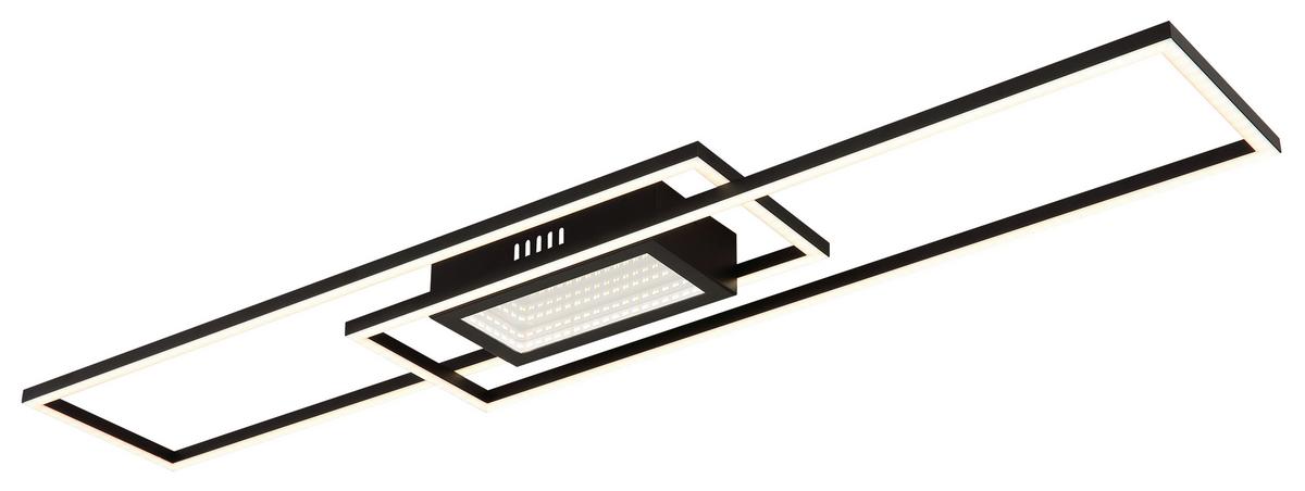 LED-Deckenleuchte 48468-42 - Opal/Schwarz, Design, Kunststoff/Metall (96/19,6/5cm) - Globo