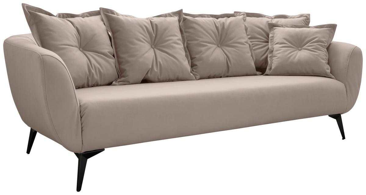 3-Sitzer-Sofa Baggio Beige B: 236 cm - Beige/Schwarz, MODERN, Textil (236/94/103cm) - Livetastic