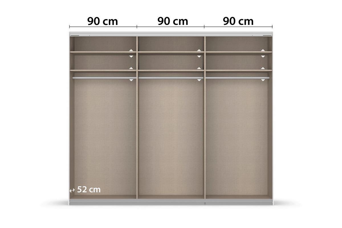 Schwebetürenschrank Feldkirch 271cm Champagner/Eiche Artisan - Champagner/Eiche Artisan, Trend, Holzwerkstoff (271/229/61cm) - Luca Bessoni