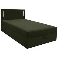 Boxbett Carlos 120 Dunkelgrün B: 121 cm - Dunkelgrün/Schwarz, Basics, Holzwerkstoff/Textil (121/110/210cm) - Livetastic