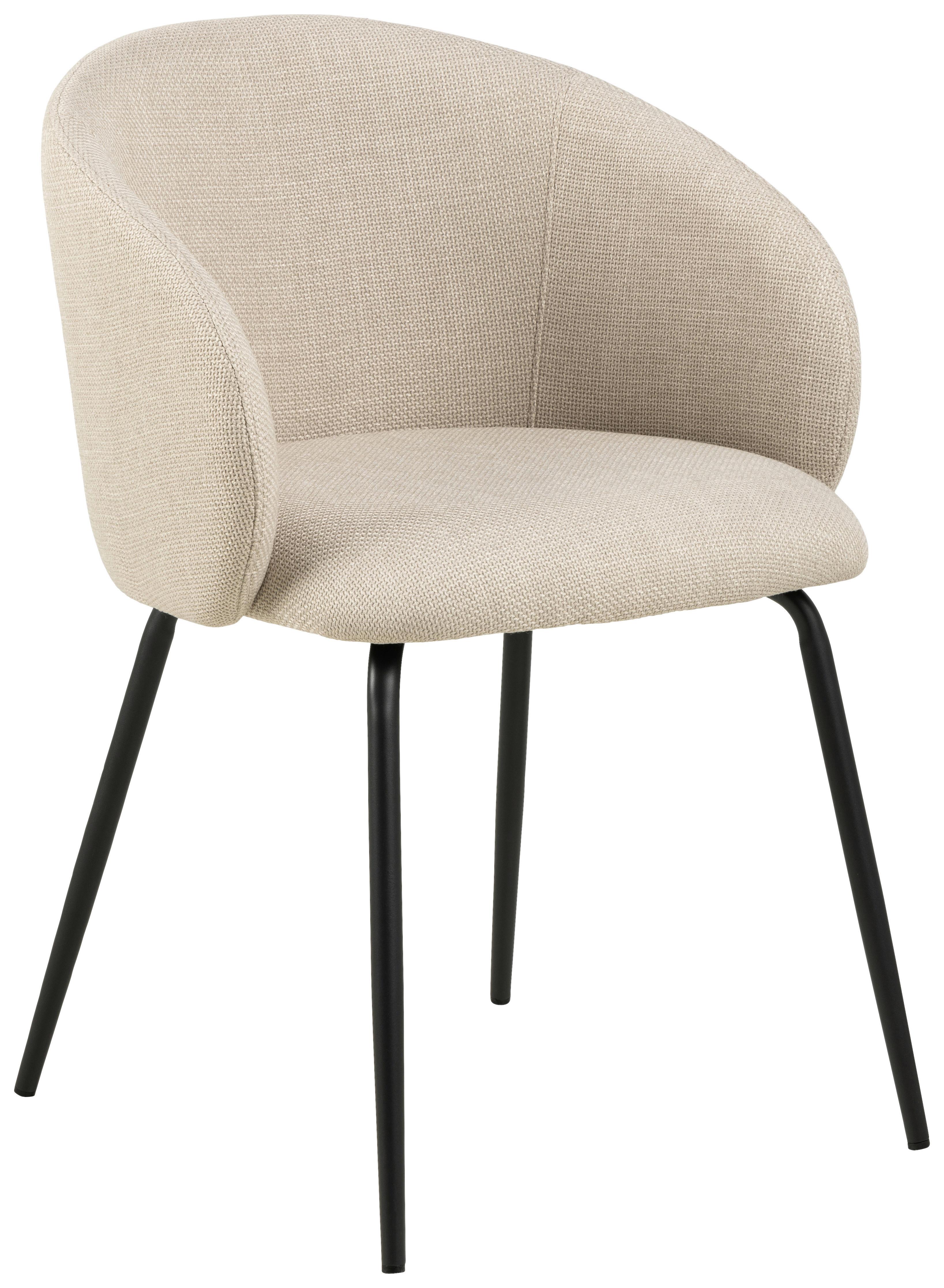 Židle s područkami béžová - černá/béžová, Design, kov/textil (56/80,5/54,5cm) - MID.YOU