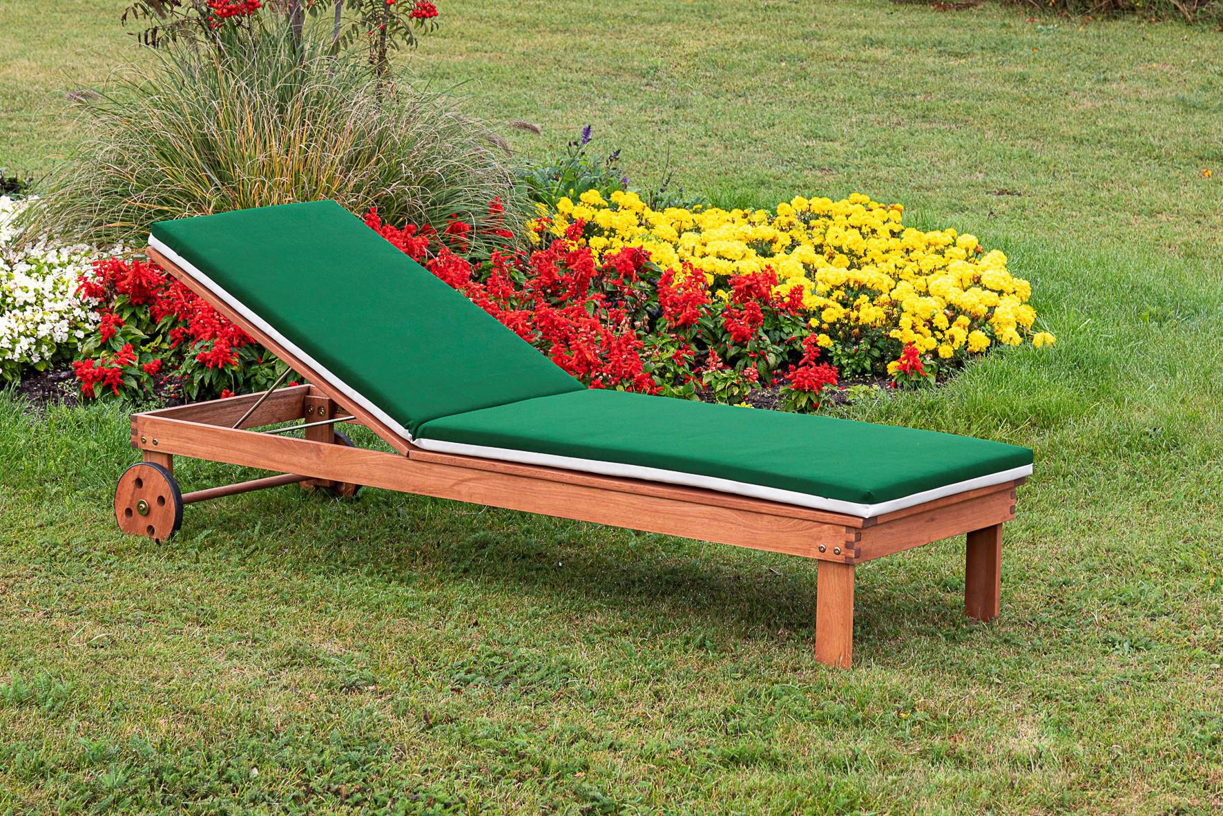 Gartenliege Aktionsliege - Beige/Naturfarben, MODERN, Holz/Textil - Gardenson