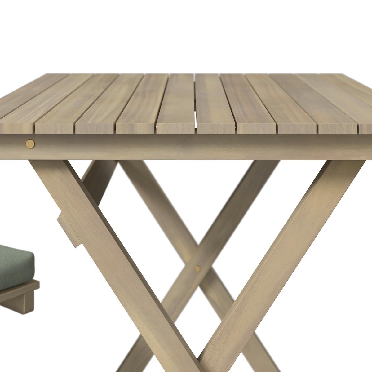 Balkonset Vilnius - Grau/Akaziefarben, MODERN, Holz/Kunststoff (58/71,5/58cm) - Beldano