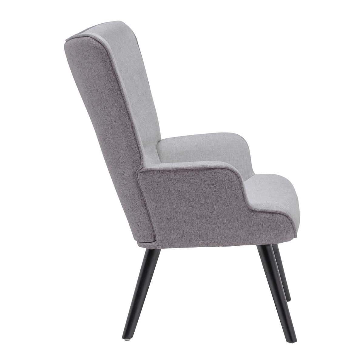 Relaxačné kreslo sivé CHESTER - čierna/svetlosivá, Modern, kov/drevo (66/94/74cm) - Mömax