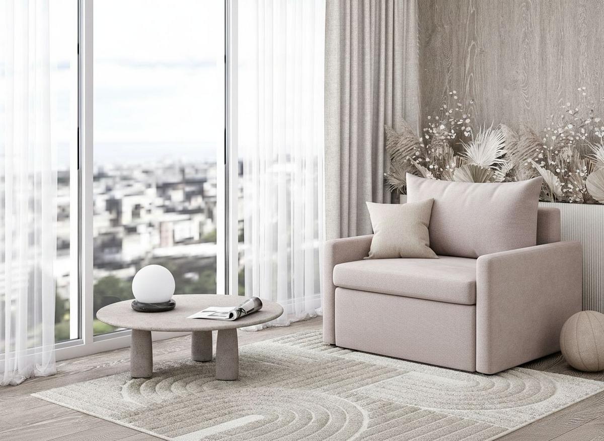 Schlafsessel Cologne Altrosa B: 92cm - Schwarz/Altrosa, Design, Textil (92/89/103cm) - MID.YOU