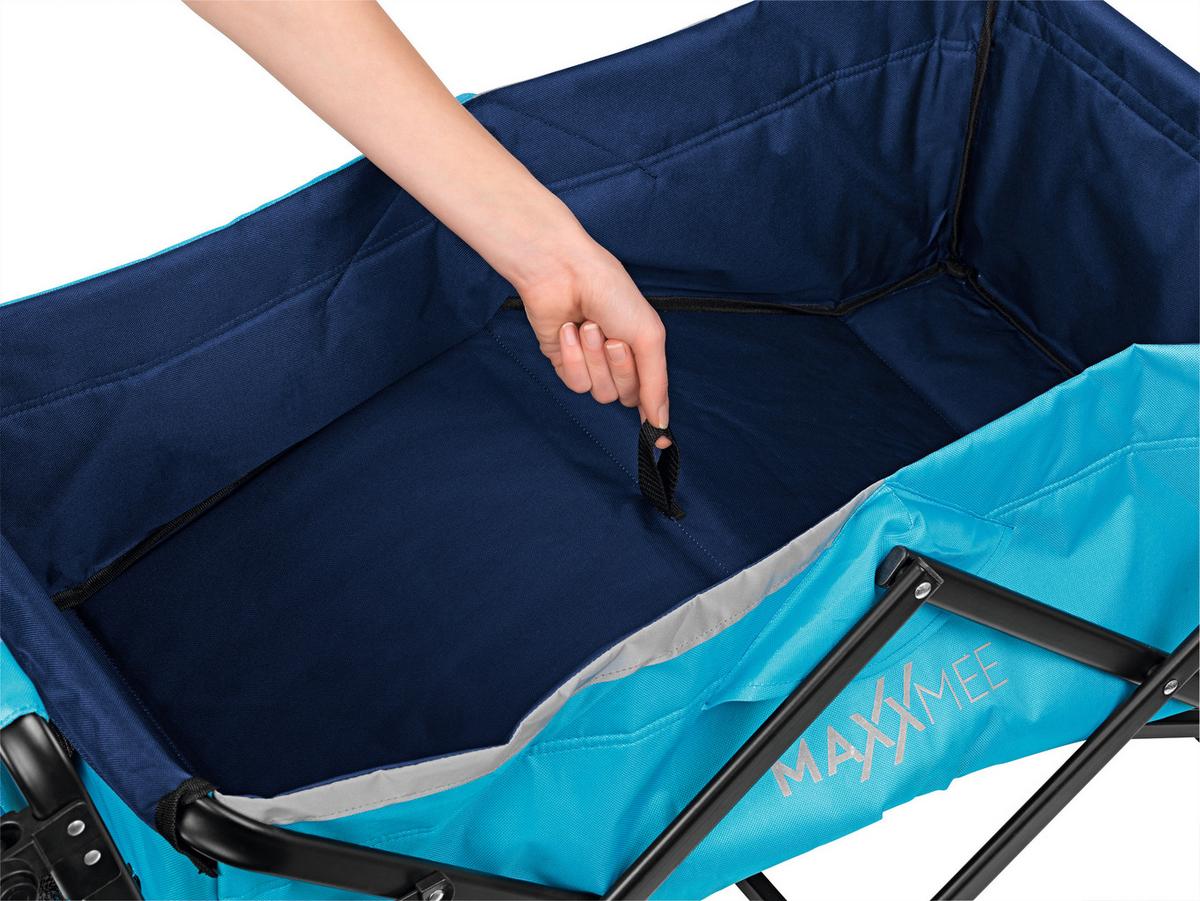 Bollerwagen Maxxmee Blau Max. 80 Kg Mit Sonnendach, Faltbar - Blau, Basics, Kunststoff/Textil (108/52/100cm)