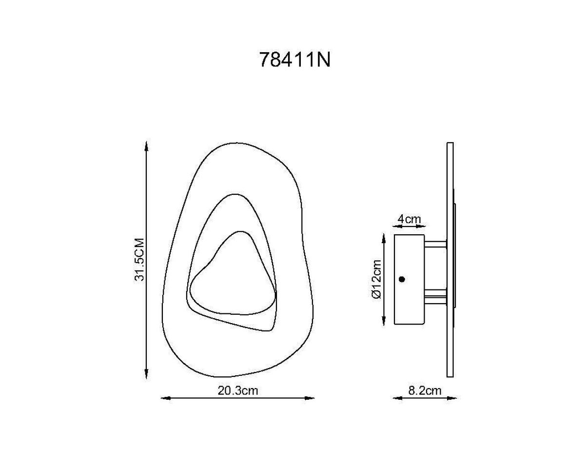 LED-Wandleuchte 78411n Dorsey - Klar/Weiß, Design, Glas/Metall (20,3/31,5cm) - Globo