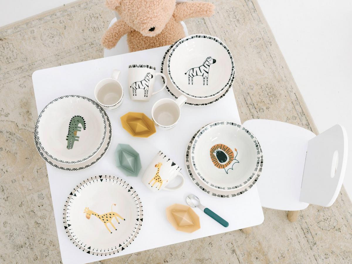 Kindergeschirrset 3 -Teilig. Steinzeug, Löwe - Multicolor, Basics, Keramik - Creatable
