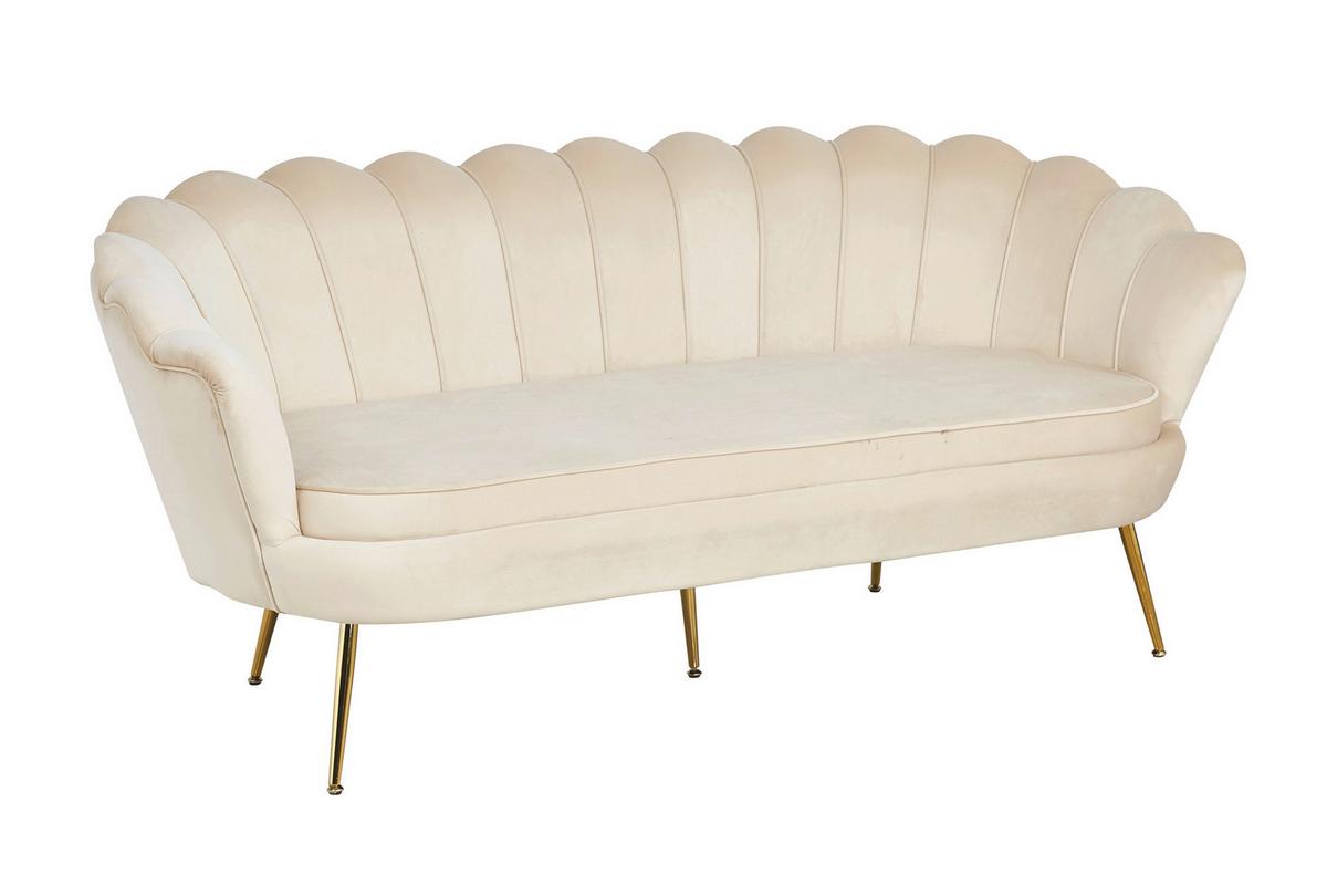 3-sitzer-sofa Beige B: 180 Cm - Beige/Goldfarben, MODERN, Textil (180/78/76cm) - Livetastic