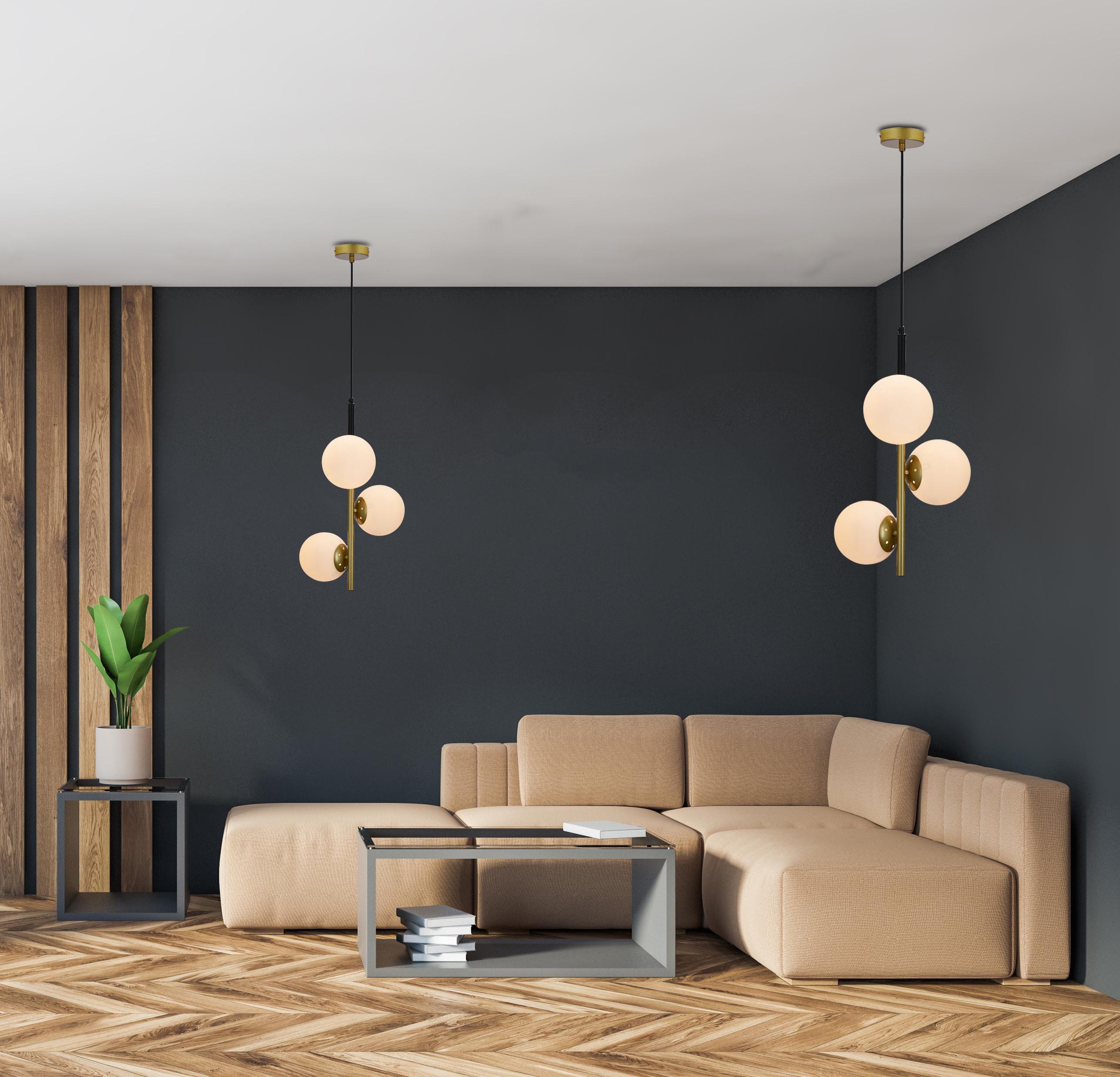 Hängeleuchte 33-01276 Duo - Goldfarben/Schwarz, Basics, Metall (32.5/32.5/115cm)