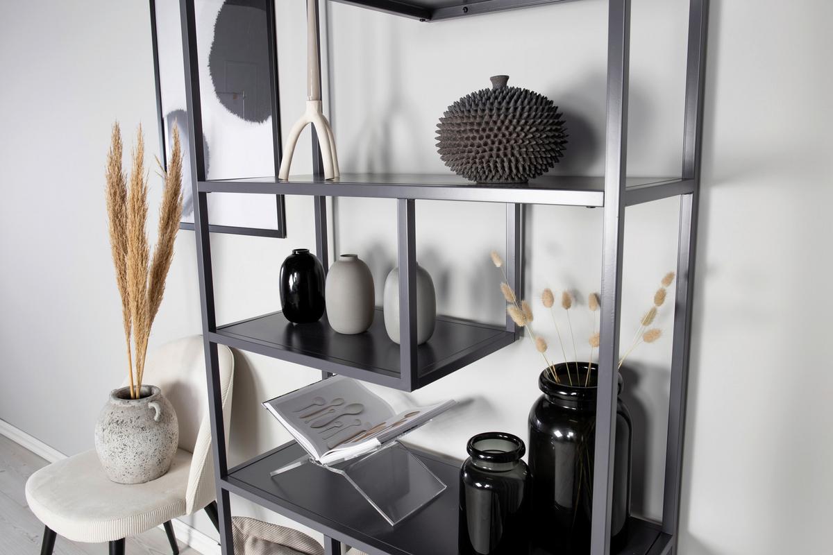 Bücherwand Staal - Hellgrau, Design, Metall (85/188/35cm) - Livetastic