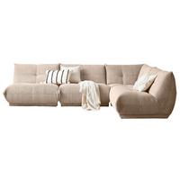 Ecksofa Giselle Taupe Cord - Taupe, Trend, Textil (315/210cm) - Livetastic