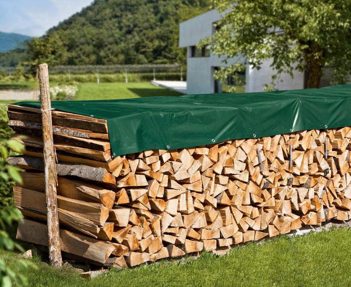 Schutzplane wasserfest mit Ösen 150x1000 cm Grün - Grün, Basics (150/1000cm)