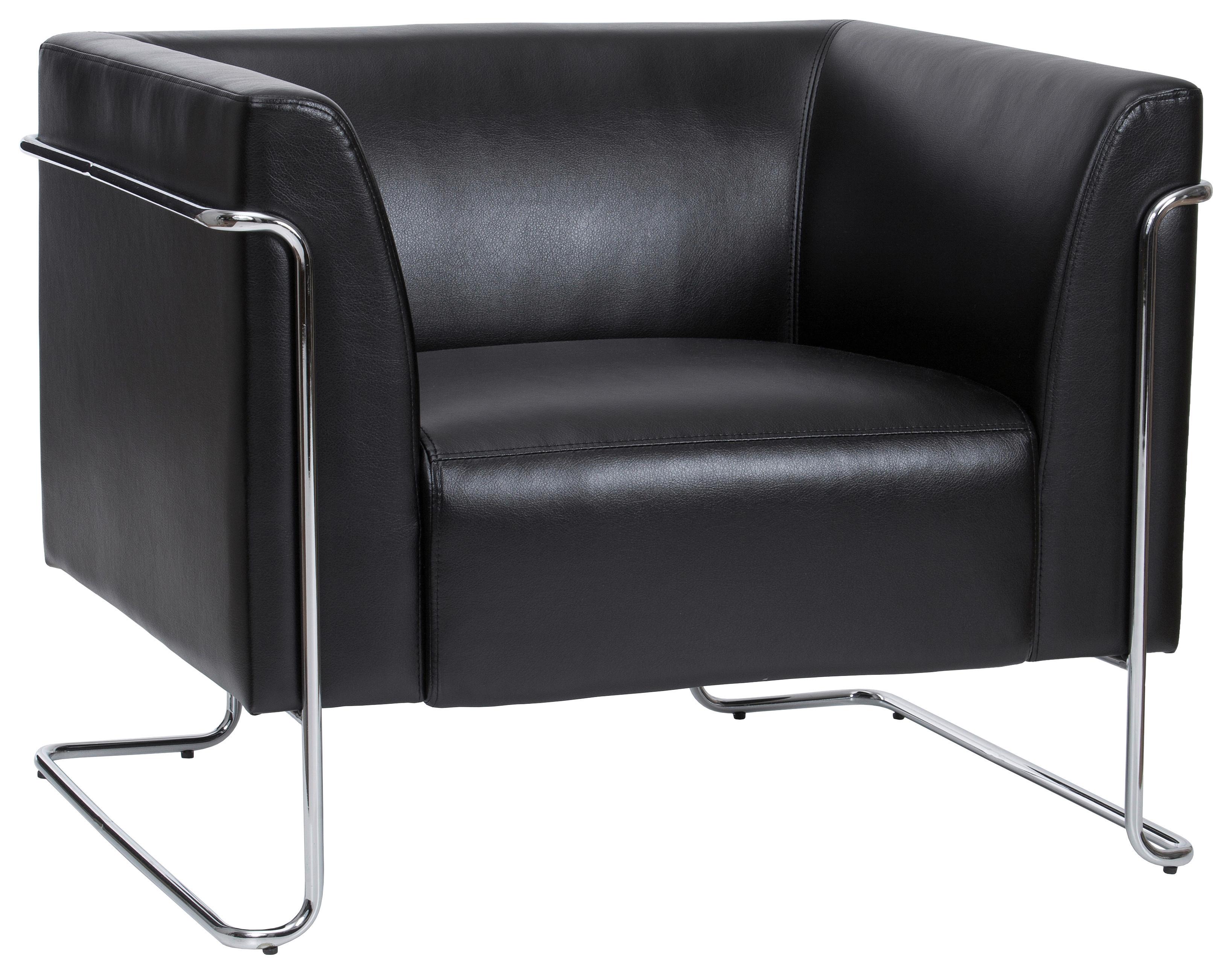 Designsessel Curacao Schwarz - Chromfarben/Schwarz, MODERN, Textil (88/74/74cm) - MID.YOU