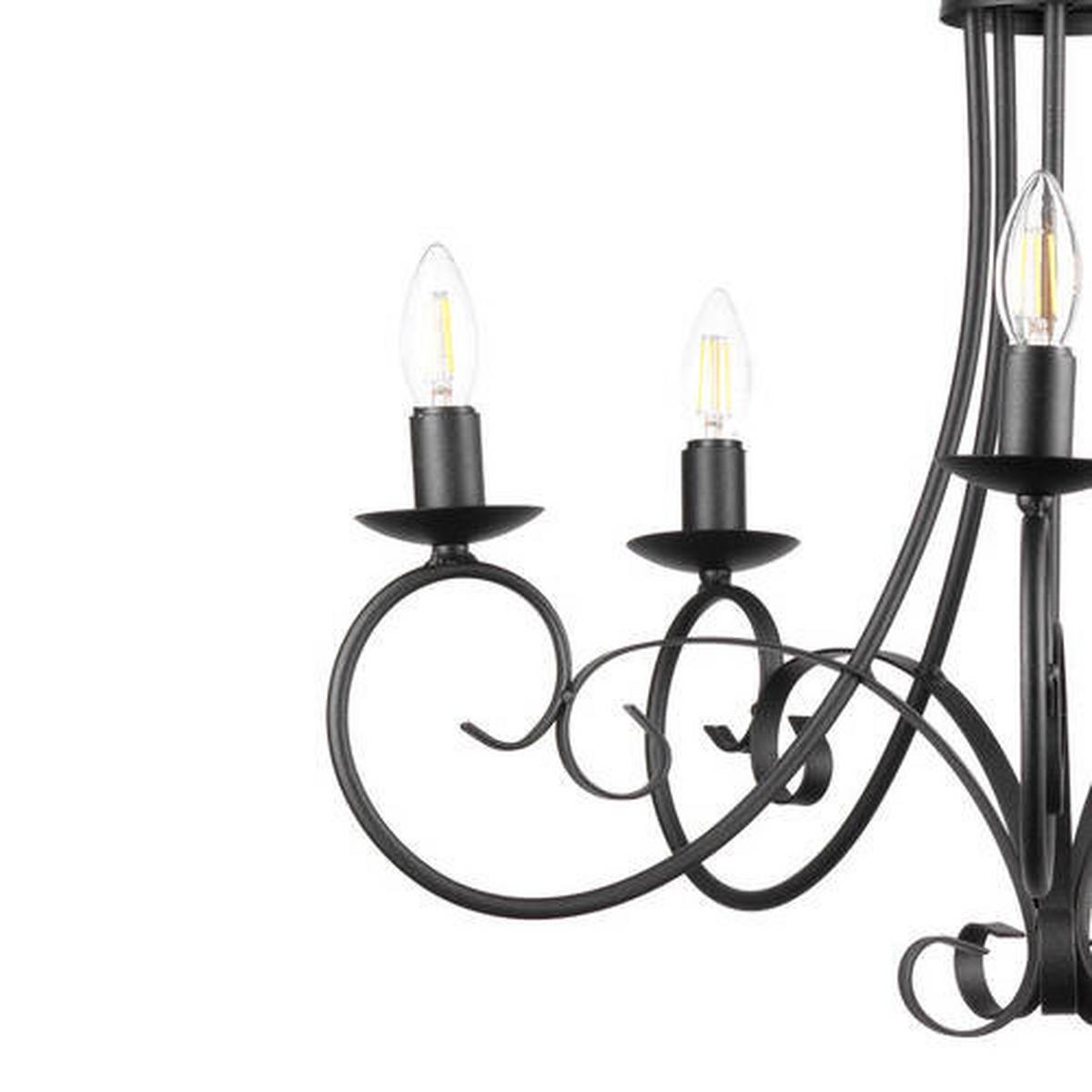 Kronleuchter 4885/5n - Schwarz, KONVENTIONELL, Metall (60/110cm)