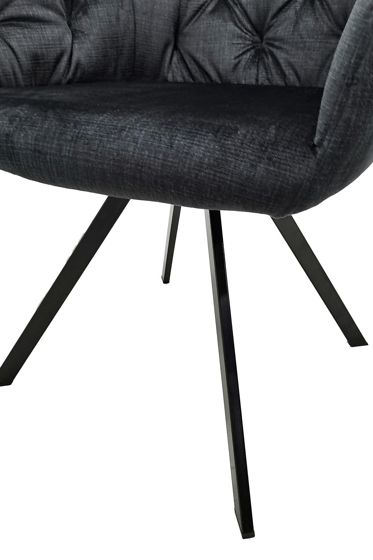 SADA STOLIČIEK S PODRÚČKAMI GEORGIA - čierna, Modern, kov/textil (57/85/62cm) - MID.YOU