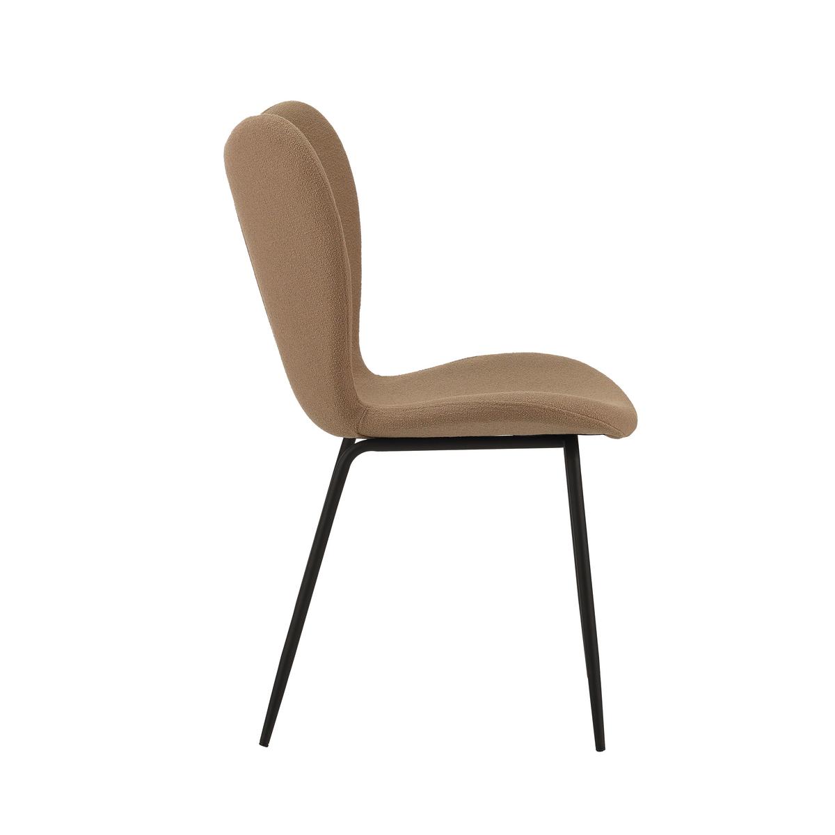 Stuhl-Set Caen Taupe B: 50 cm - Taupe/Schwarz, MODERN, Textil/Metall (50/88,5/42cm) - MID.YOU
