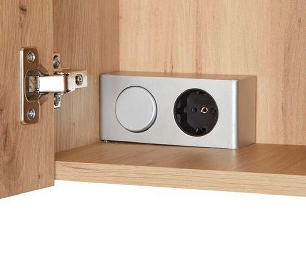 Spiegelschrank Avensis Mit Led 3-Türig Bht: 75x73x20,5 Cm - Klar/Eichefarben, MODERN, Glas/Holzwerkstoff (75/73/20,5cm) - Luca Bessoni