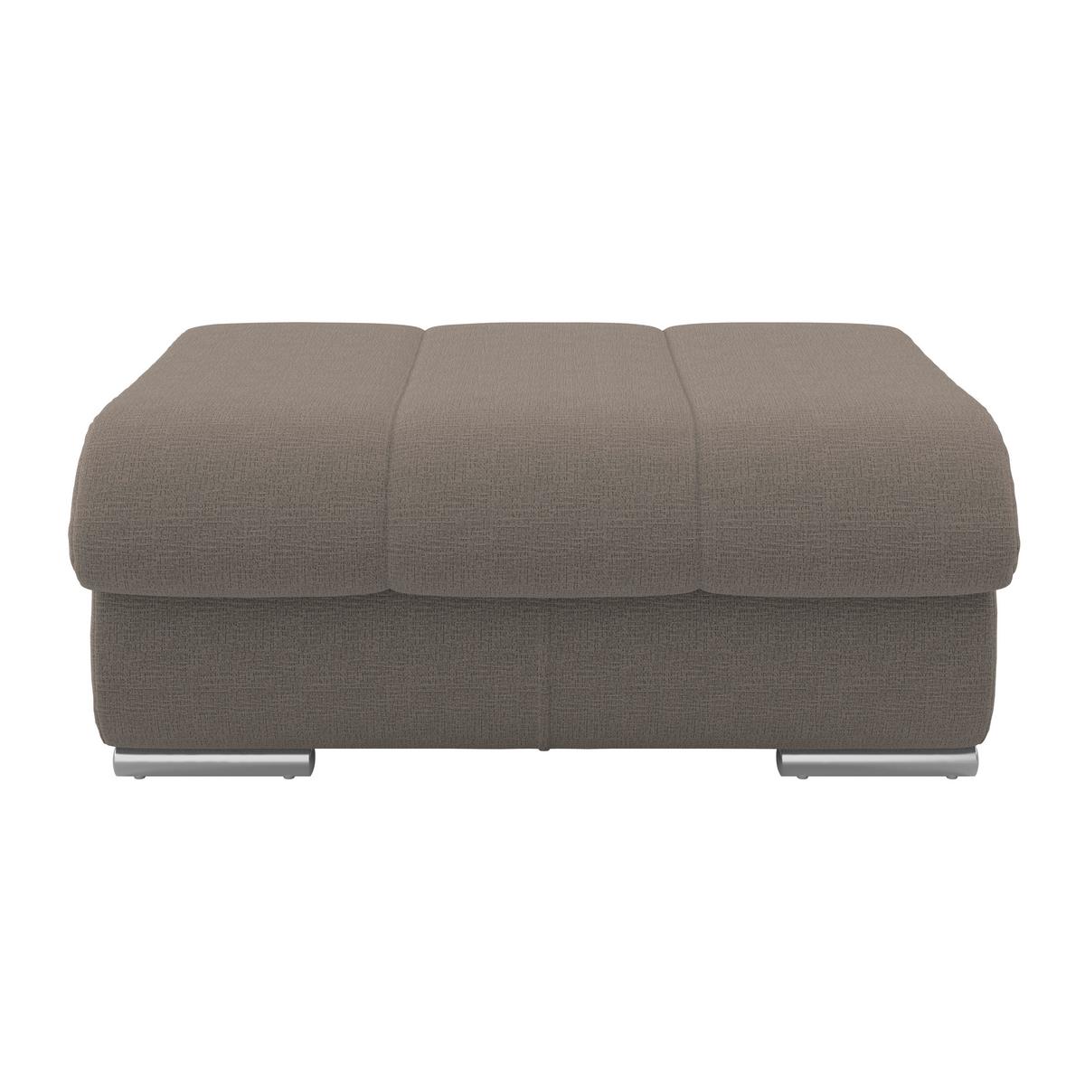 Hocker Multi dunkelbraun, B: 100cm - Chromfarben/Dunkelbraun, MODERN, Textil (100/43/80cm) - Luca Bessoni