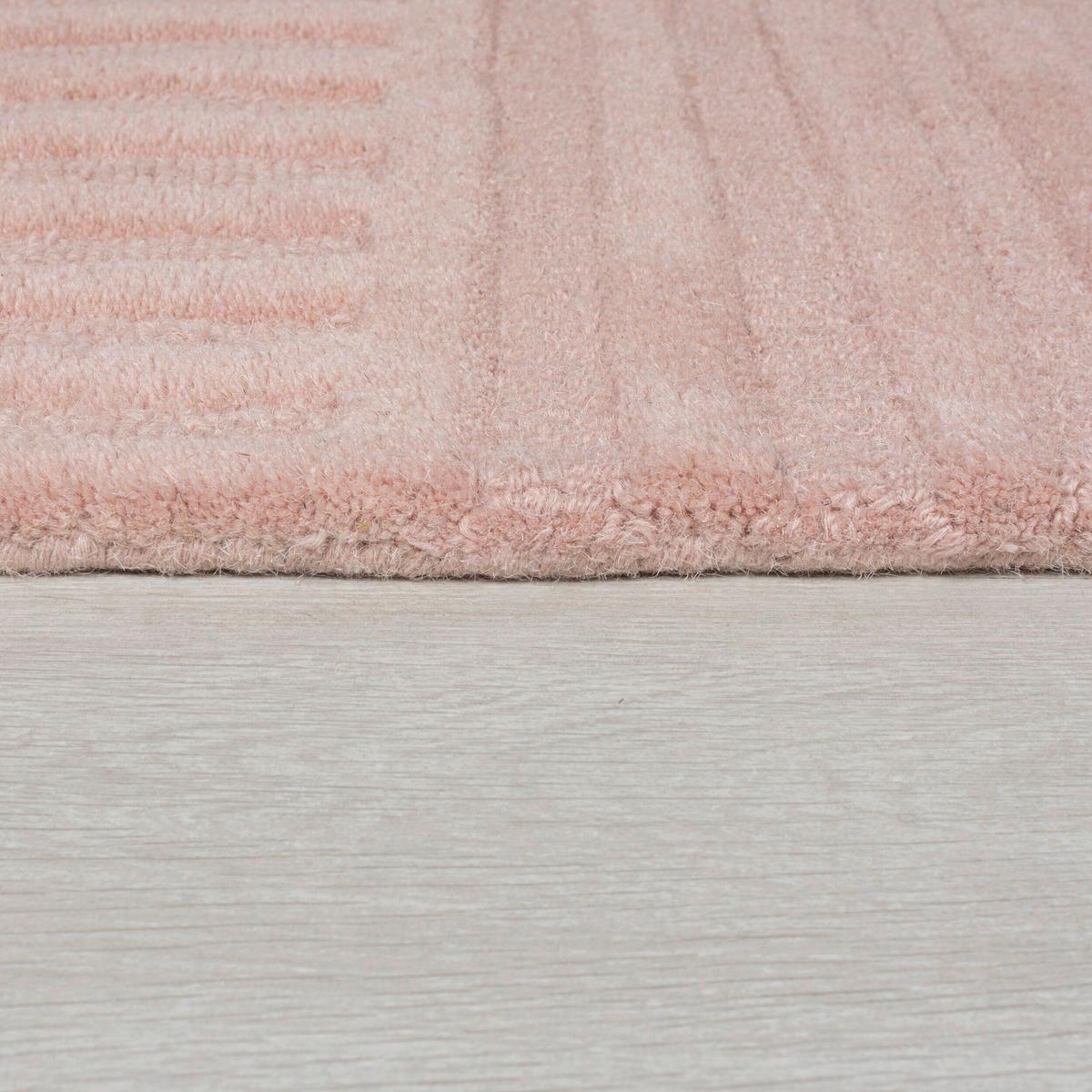 Teppich Wollteppich Hellrosa B: 170cm - Hellrosa, Basics, Textil (170/120cm)