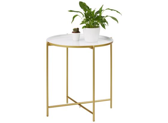 Odkladací Stolík Leah -trend- - zlatá/biela, Moderný, kov (47/50cm) - Modern Living Odkladací Stolík Leah -trend- - zlatá/biela, Moderný, kov (47/50cm) - Modern Living