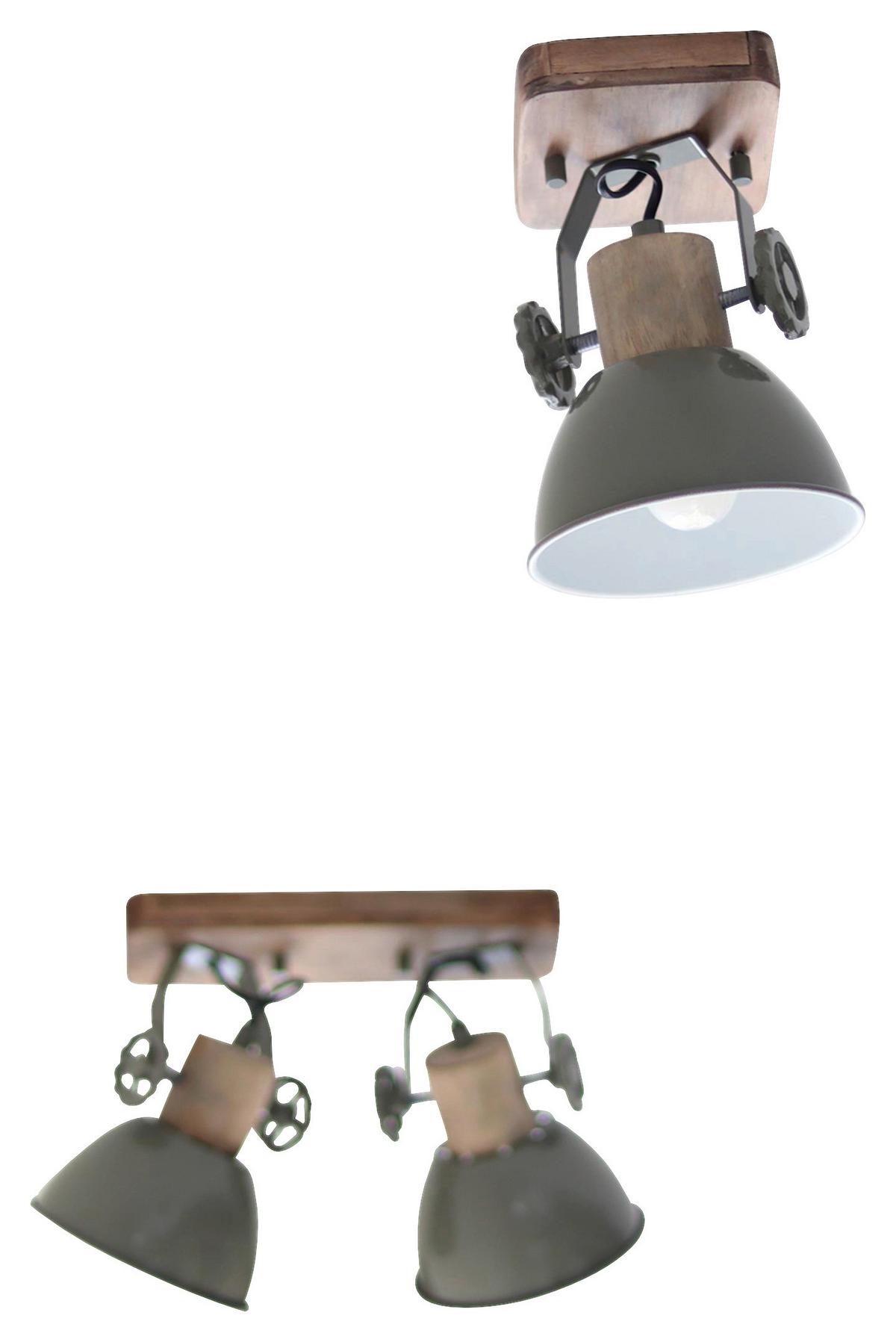 Deckenspots Gearwood - Anthrazit/Kupferfarben, Trend, Holz/Metall (59/19/23cm)