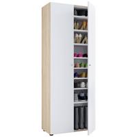 Schuhschrank Vandol Weiß/Eiche Dekor B: 71 cm - Eichefarben/Schwarz, Design, Holzwerkstoff (71/180/39cm) - MID.YOU
