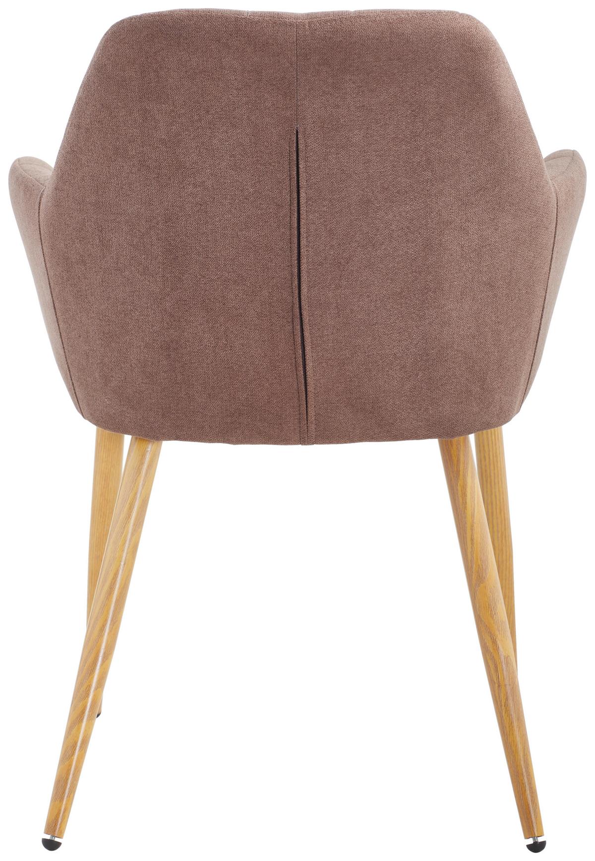 Armlehnstuhl Drops Braun B: 57 Cm - Eichefarben/Braun, MODERN, Textil/Metall (57/82/60cm) - MID.YOU