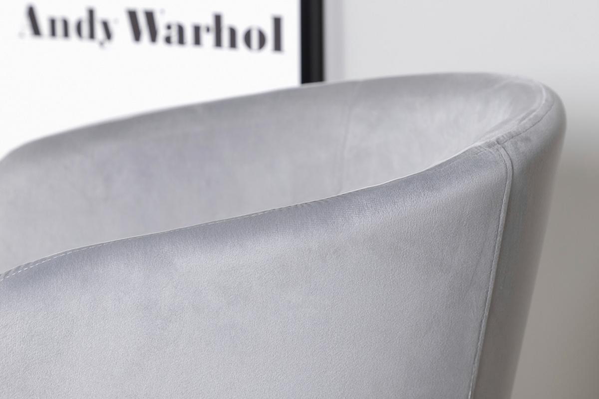 Armlehnstuhl Berit - Hellgrau/Schwarz, Design, Textil/Metall (55/78/55cm) - Livetastic