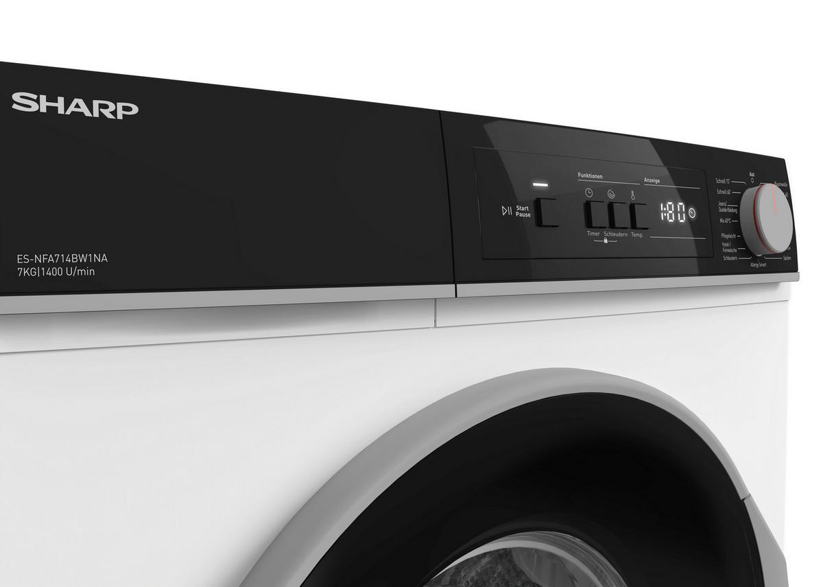 Waschmaschine Es-Nfa714bw1na-De Waschm. 7kg - Weiß, Basics, Kunststoff/Metall (59,7/84,5/52,7cm) - Sharp