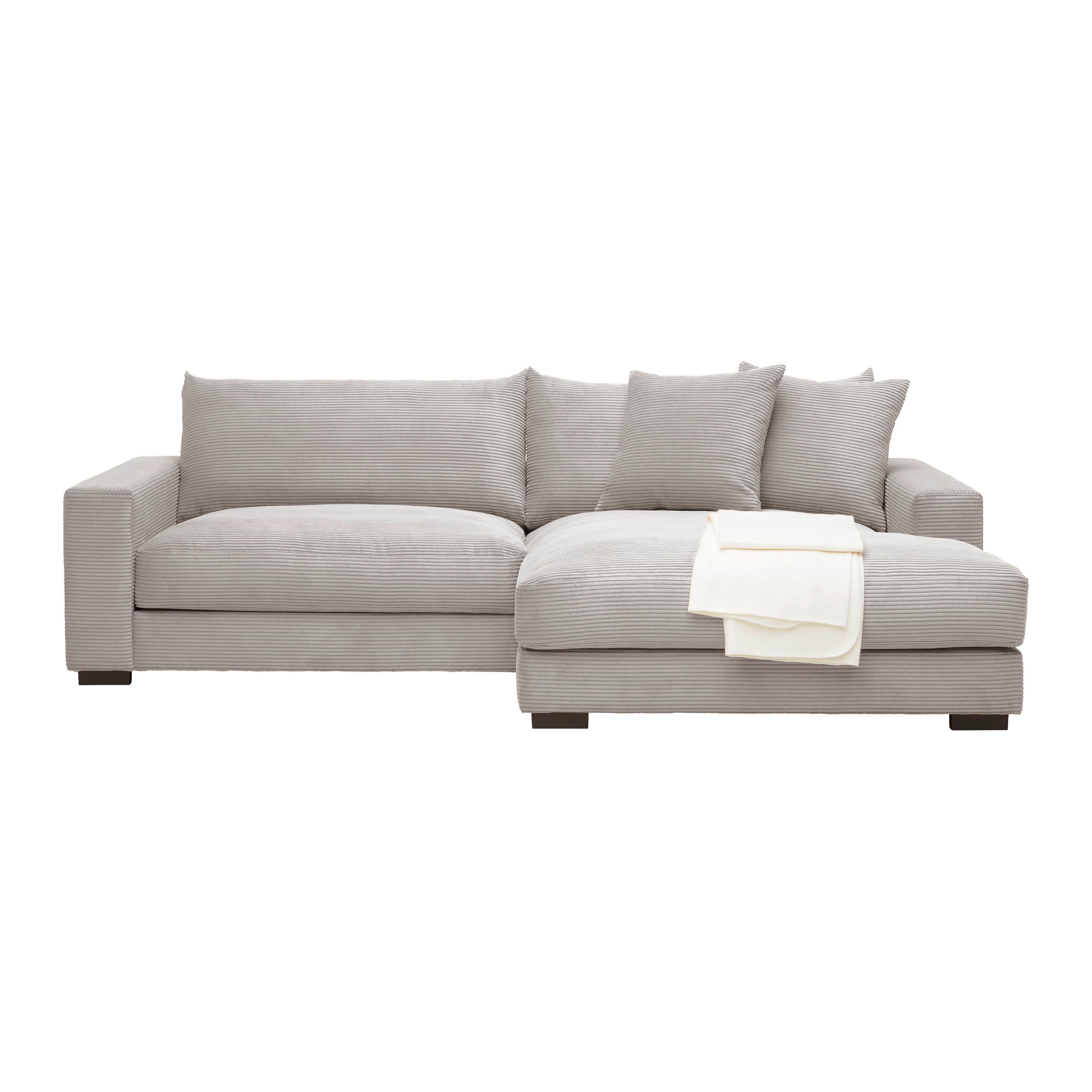 Rohová sedačka PEDRO, pravá, sivohnedý menčester - sivohnedá, Modern, textil (265/180cm) - Mömax