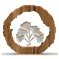 Skulptur Nala - Naturfarben/Nickelfarben, KONVENTIONELL, Holz/Metall (39/5/36cm) - James Wood