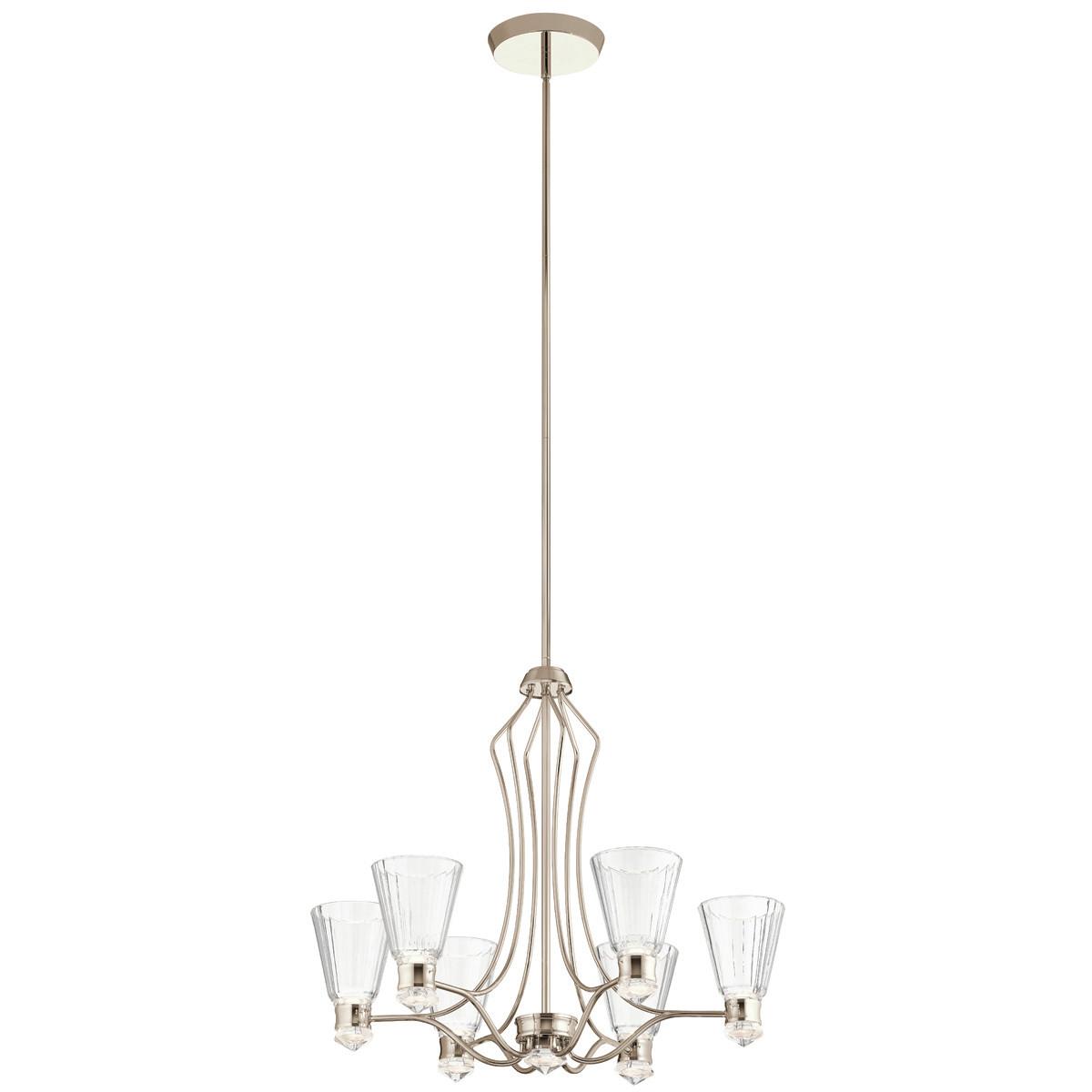 Kronleuchter H: 72,3 cm 1-Flammig - Nickelfarben, Design, Glas/Metall (71.1/72.3cm) - Elstead Lighting