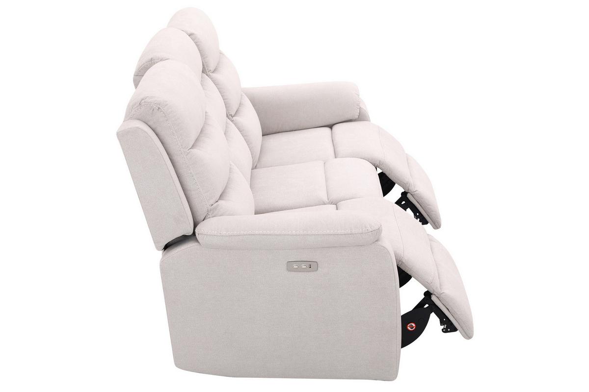 Trojmiestna relaxačná pohovka, MANCHESTER, béžová - čierna/béžová, Konventionell, textil/plast (208/102/93cm) - Based