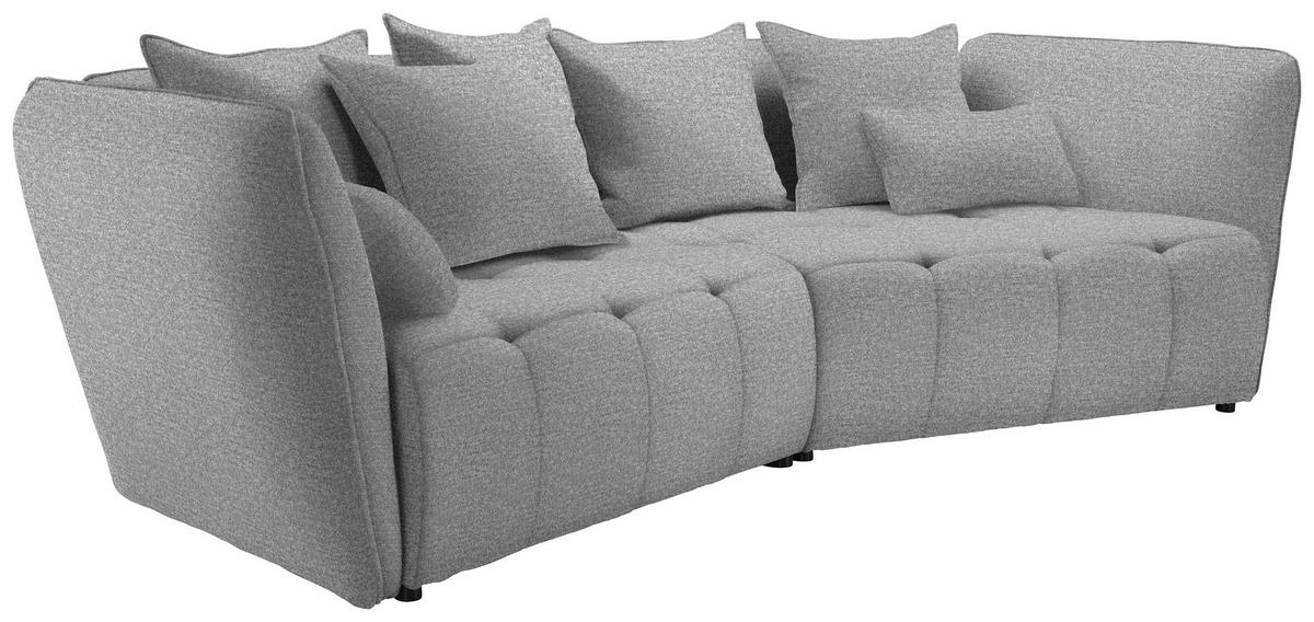 Boxspringová pohovka SOFI, svetlosivá - čierna/svetlosivá, Modern, textil (294/93/152cm) - Premium Living