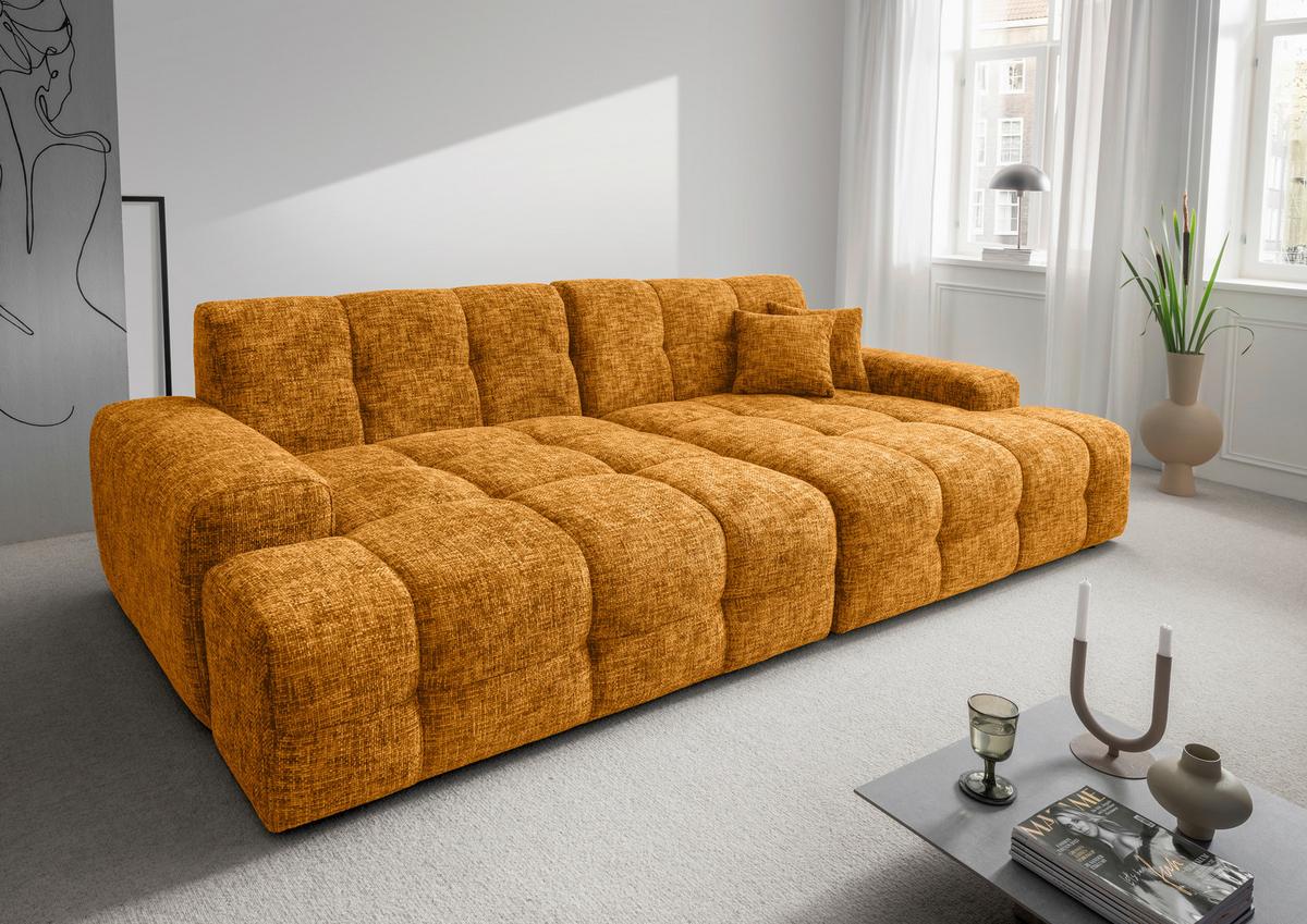 Bigsofa Bosco, Goldfarben B: 304 Cm - Goldfarben/Schwarz, MODERN, Textil (304/87/155cm) - Livetastic