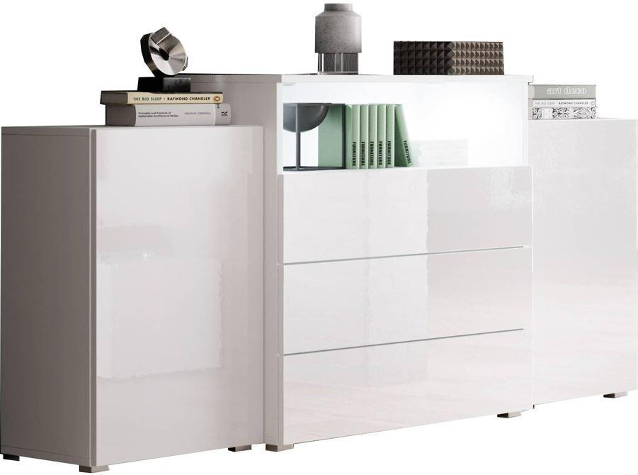Sideboard Grifflos Mit Led 150 Cm Urban Iii ,weiß