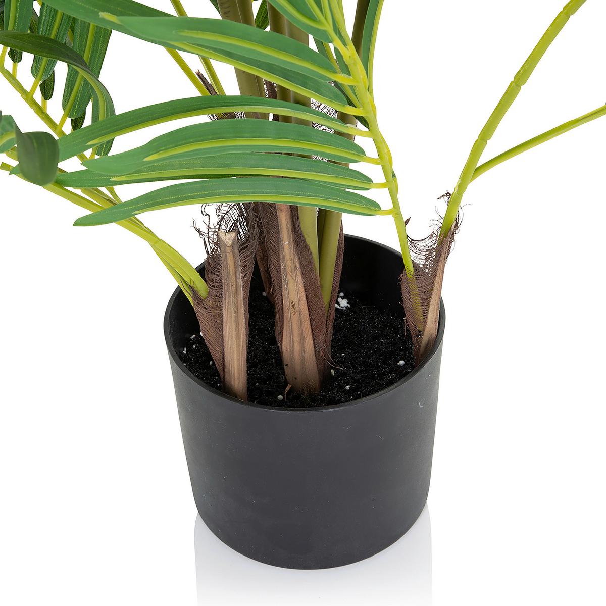 Kunstpflanze Areca I - Schwarz/Braun, Basics, Kunststoff (70/120/70cm) - MID.YOU