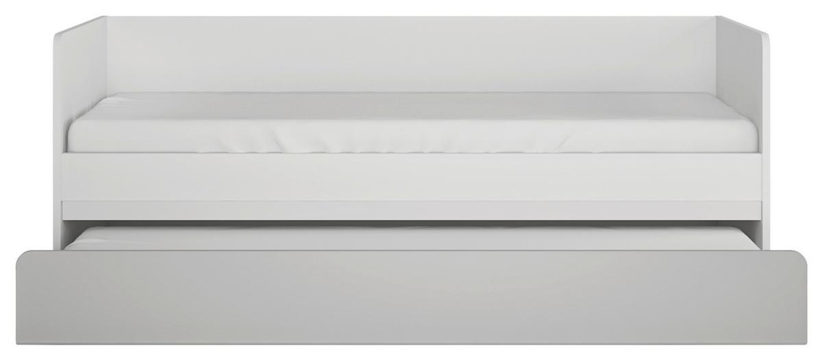 Postel FLEXI 90/200 cm, barva bílá/šedá - bílá/černá, Moderní, kompozitní dřevo/plast (90/200cm) - Premium Living