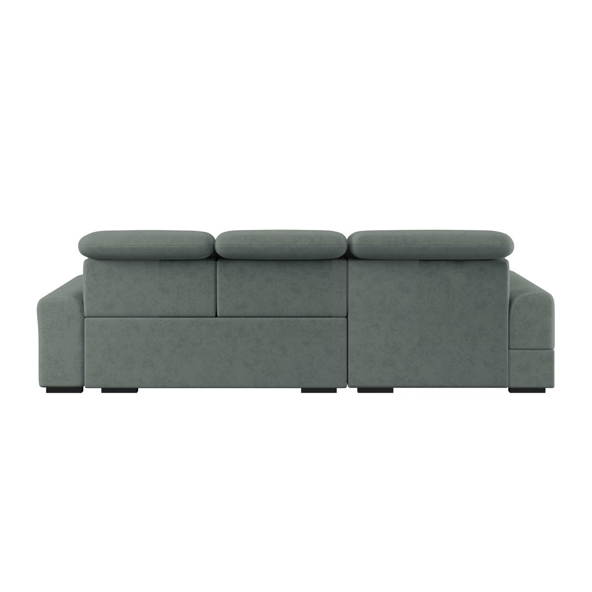 Ecksofa mit Bettfunktion Malaga New Chenille Grün - Schwarz/Grün, KONVENTIONELL, Textil (203/286cm) - Ondega