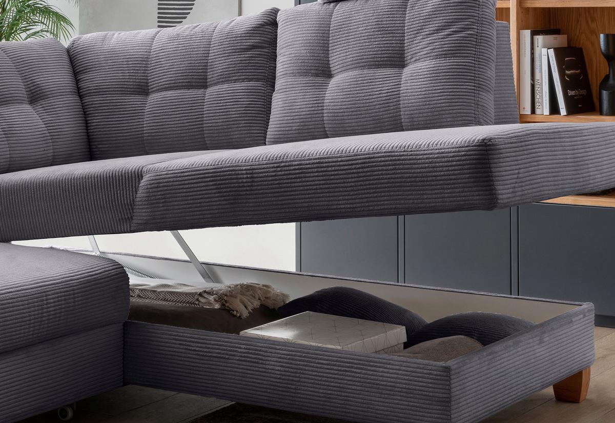 Ecksofa Brizzini, Grau S: 274x206 Cm - Naturfarben/Grau, MODERN, Textil (274/206cm) - Livetastic