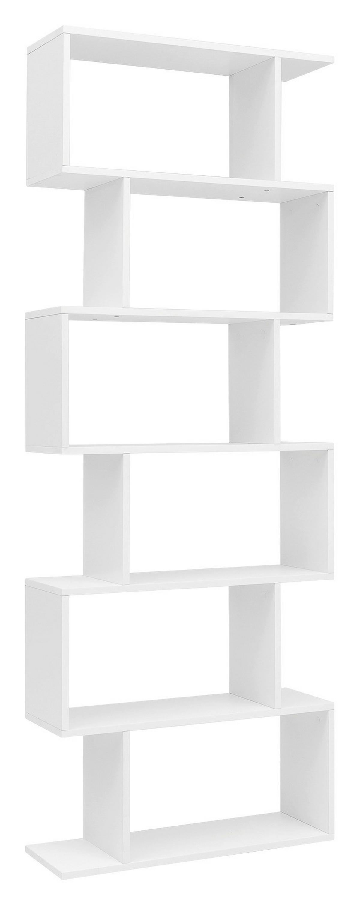 Standregal Mit 6 Offene Fächer B: 70 Cm Weiß - Weiß, Natur, Holzwerkstoff (70/190,5/23,5cm) - MID.YOU