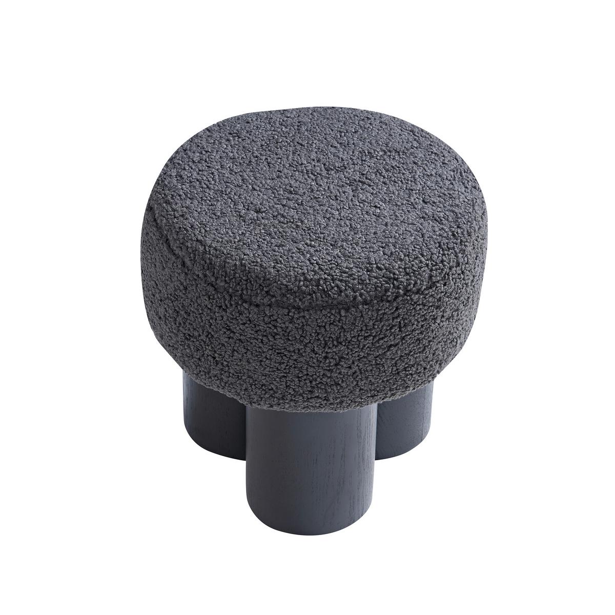 Hocker Grau, Schwarz B: 50cm - Schwarz/Grau, MODERN, Holzwerkstoff/Textil (50/49/50cm) - Livetastic