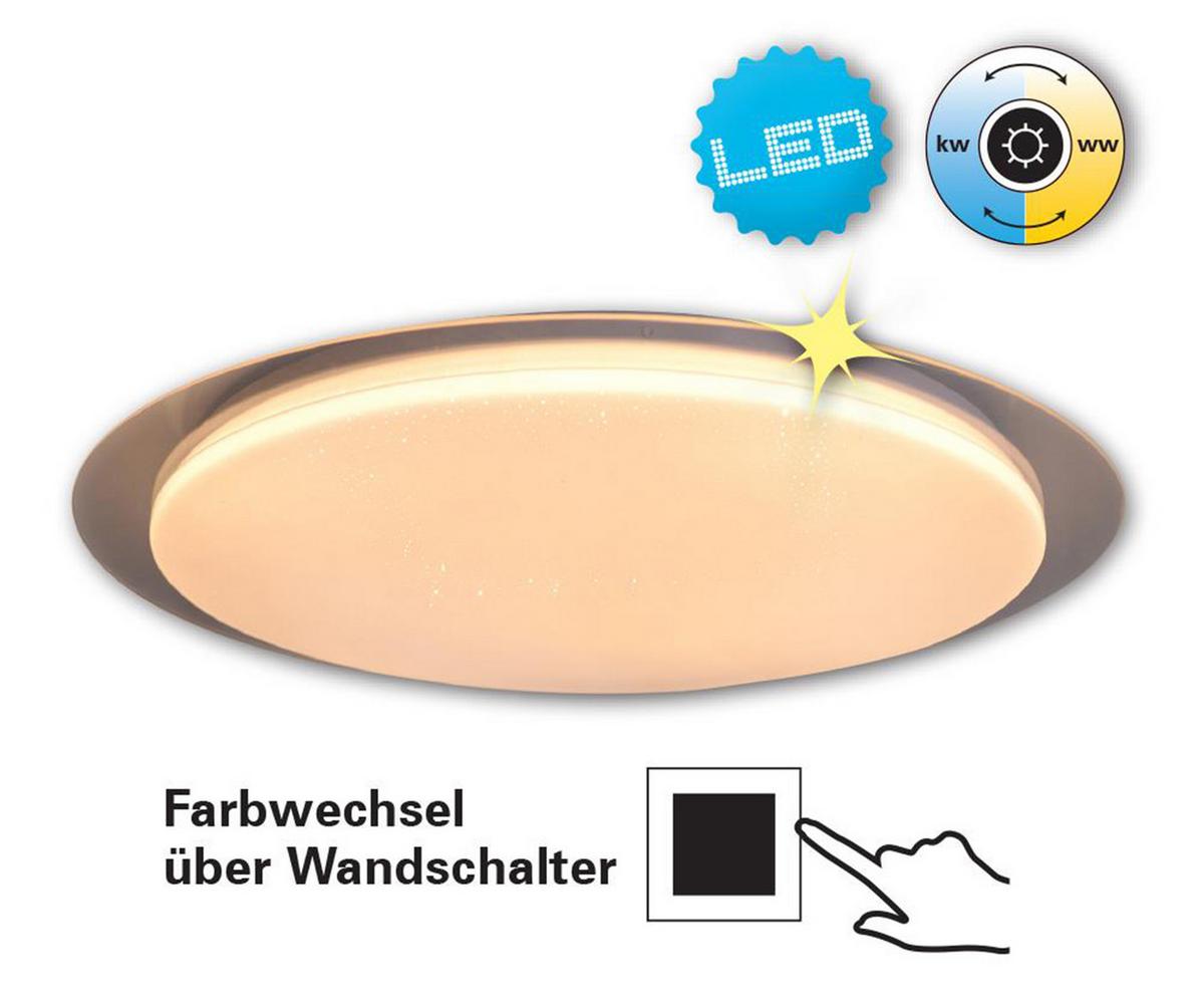 Led-deckenleuchte Locarno Ø 46 Cm Mit Farbtemperaturwechsler - Klar/Weiß, Basics, Kunststoff/Metall (46/7cm) - Näve