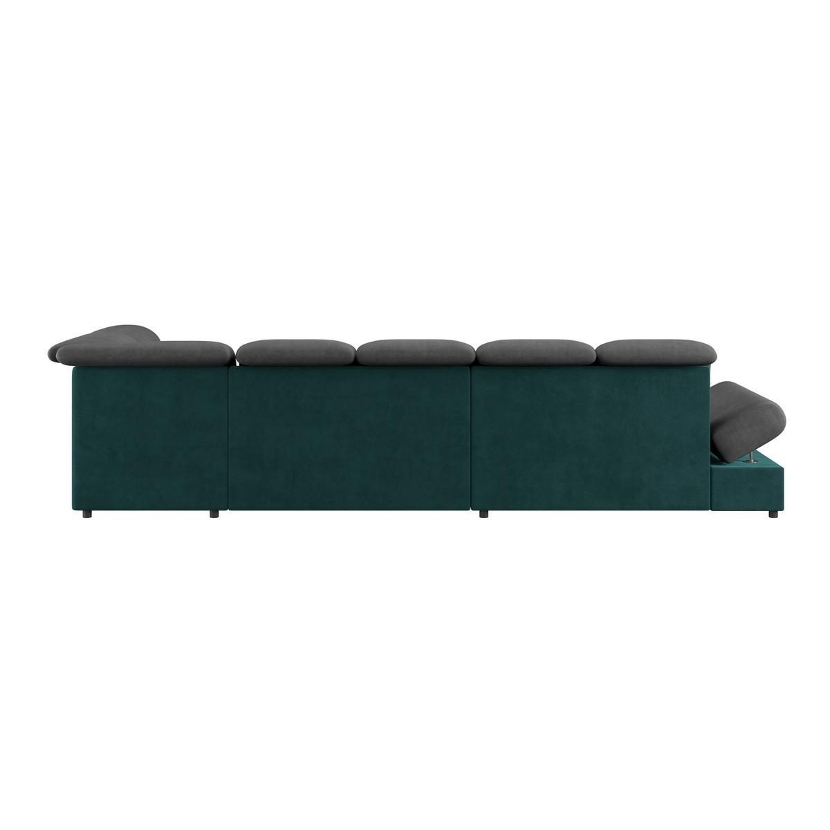 Wohnlandschaft Madera Anthrazit S: 358x212 cm - Türkis/Anthrazit, KONVENTIONELL, Kunststoff/Textil (190/358/212cm)